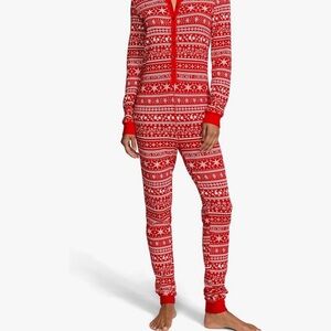 Victoria’s Secret Red Fair Isle Pajama Jumpsuit